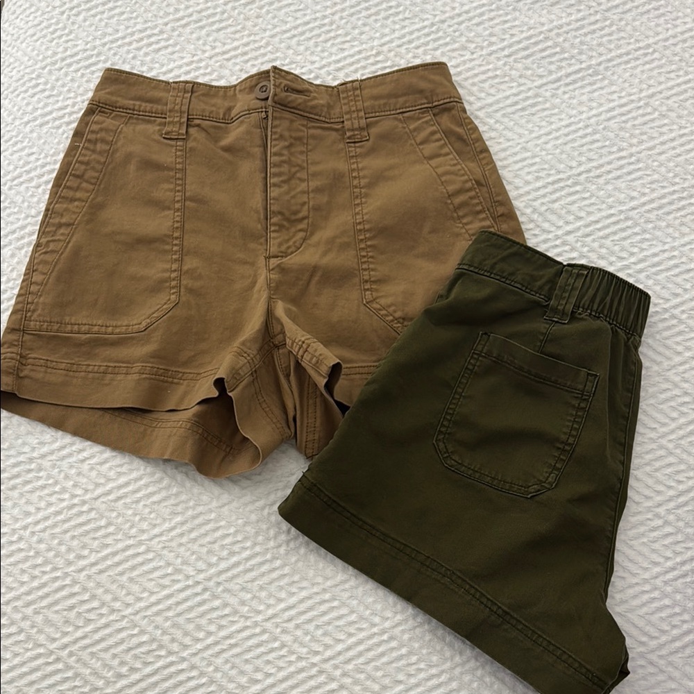 Women's Tan and Green Shorts